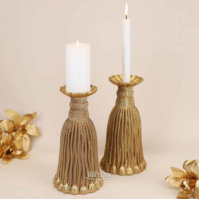 Декоративный подсвечник Grande Tassel 26 см золотой EDG