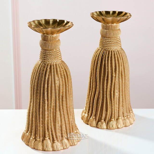 Декоративный подсвечник Grande Tassel 26 см золотой EDG