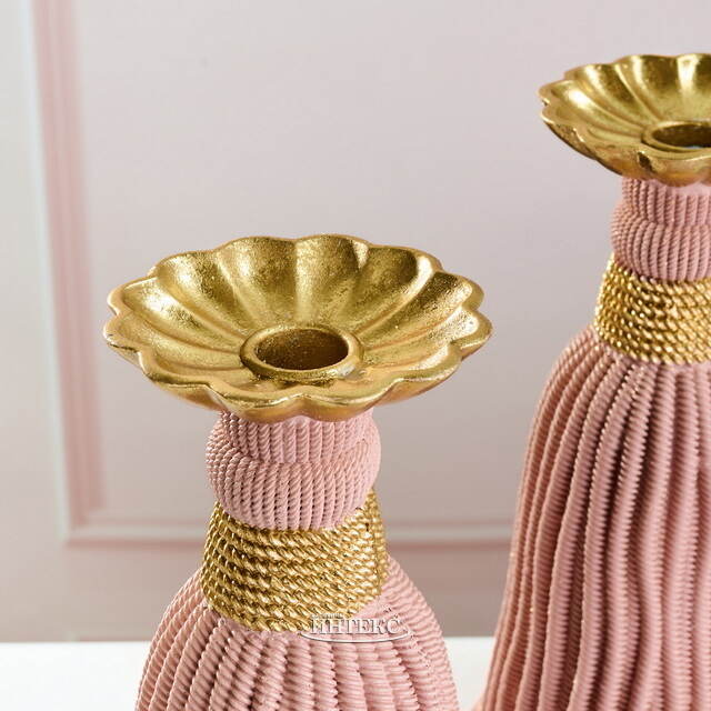 Декоративный подсвечник Grande Tassel 26 см пудровый EDG