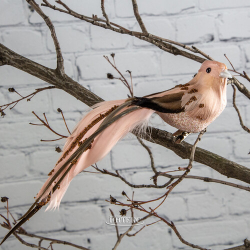 Елочное украшение Женевская пташка 15 см розовая, клипса Kaemingk