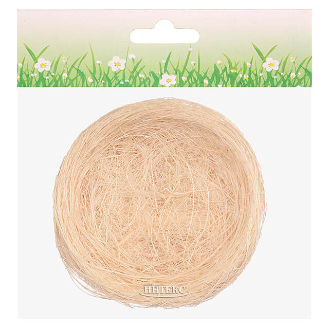 Пасхальное украшение Гнездо Птички Вивьен 10 см кремовое, 2 шт Koopman