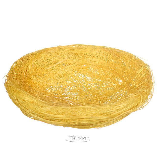 Пасхальное украшение Гнездо Птички Вивьен 10 см желтое, 2 шт Koopman