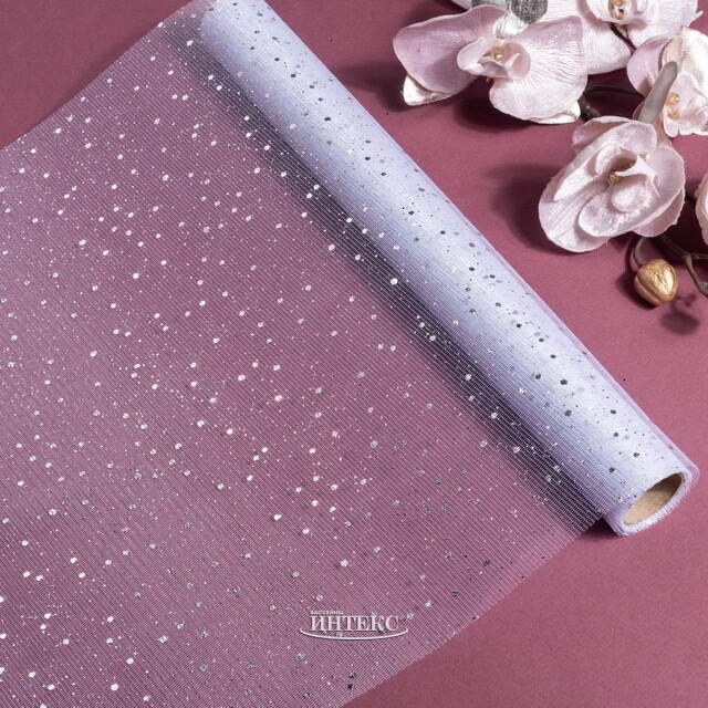 Сетка для декорирования с блестками 39*200 см серебряная Koopman (Купман)