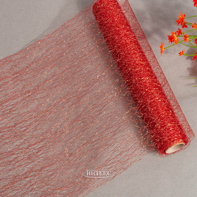 Ткань для декорирования Ажурная Паутинка 28*500 см красная Koopman