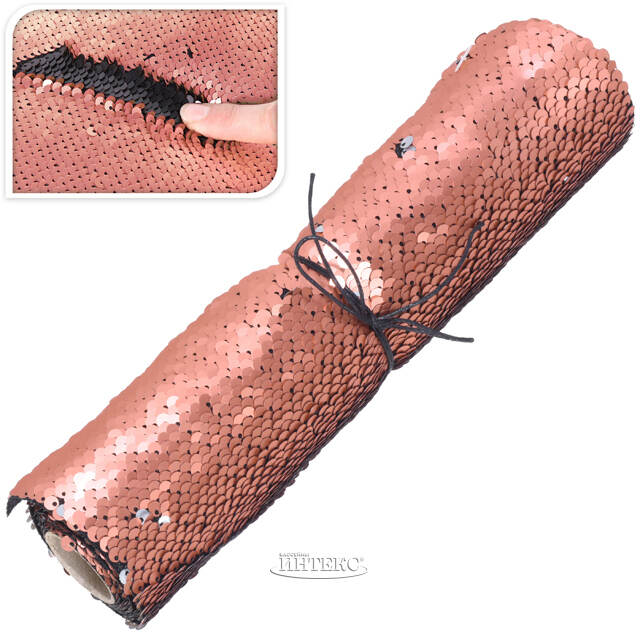 Дорожка на стол Божоле 125*25 см с двусторонними пайетками коралловая Koopman