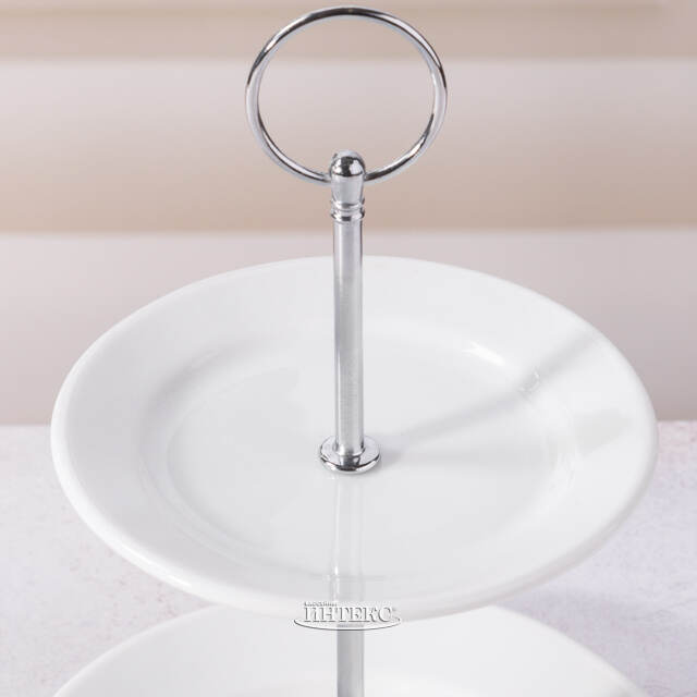 Этажерка для фруктов Сальви двухъярусная 21 см, фарфор Koopman