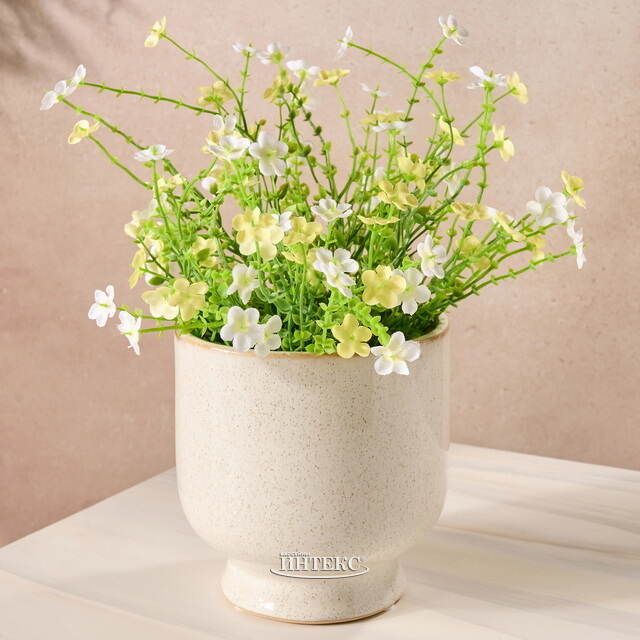 Искусственный цветок в горшке Дэйзи 28 см белый Kaemingk (Кейминг)