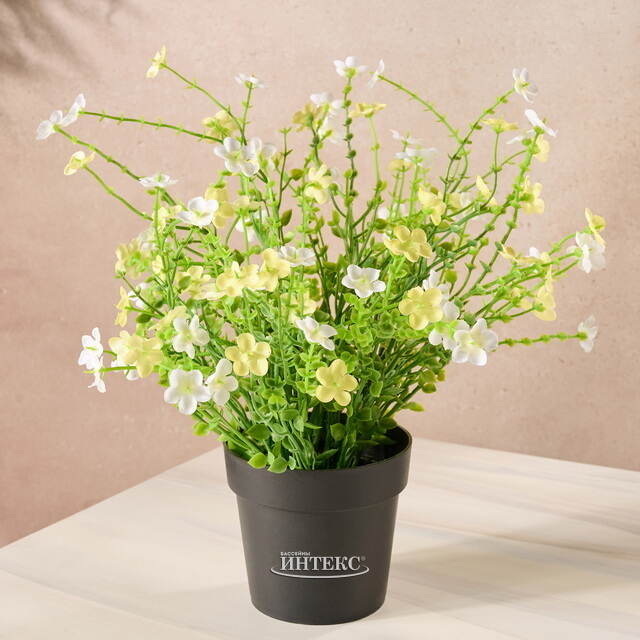 Искусственный цветок в горшке Дэйзи 28 см белый Kaemingk (Кейминг)