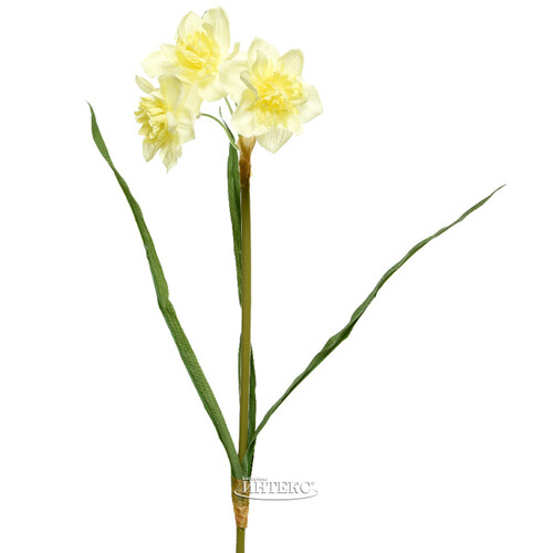 Искусственный цветок Нарцисс 40 см бело-желтый Kaemingk