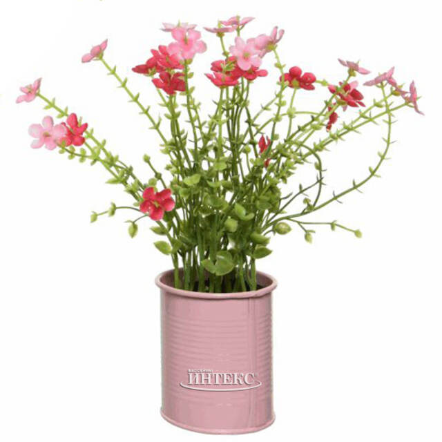 Искусственный цветок в кашпо Вербена 22 см, розовый Kaemingk (Кейминг)