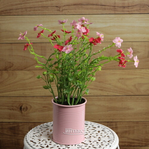 Искусственный цветок в кашпо Вербена 22 см, розовый Kaemingk