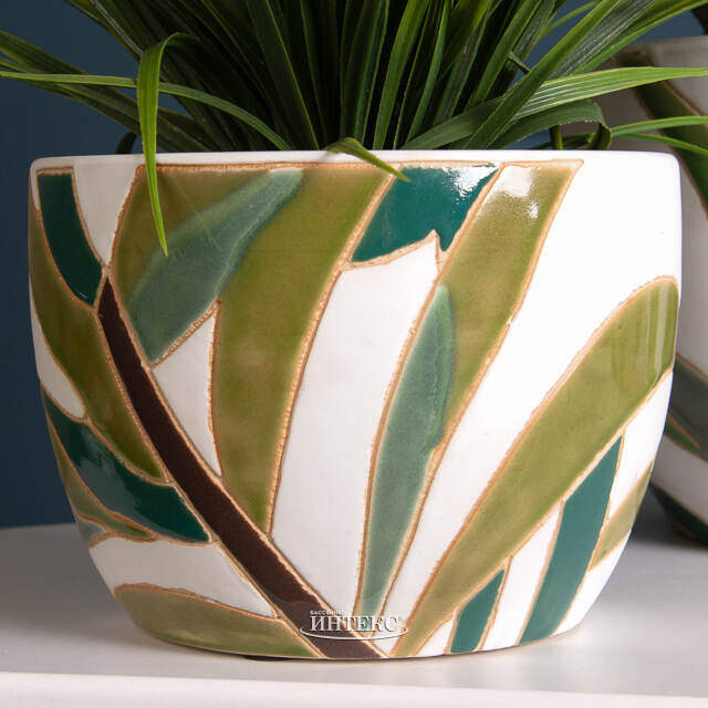 Набор декоративных кашпо Liana Leaf 14-26 см, 3 шт Kaemingk