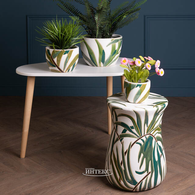 Керамическая подставка для цветов Liana Leaf 44*33 см Kaemingk