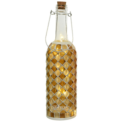 Светильник-бутылка Greek Caramel 30 см на батарейках, стекло Kaemingk