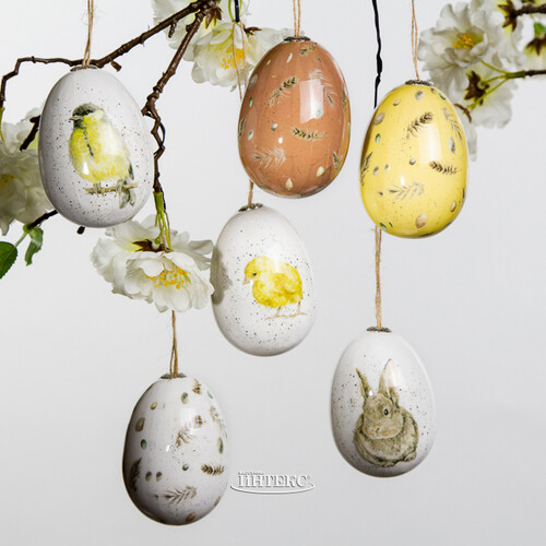 Пасхальные украшения Яйца Sweet Easter 8 см, 6 шт, подвеска Kaemingk