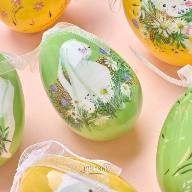 Пасхальные украшения Яйца Счастливая Пасха 8 см, 6 шт Kaemingk (Кейминг)