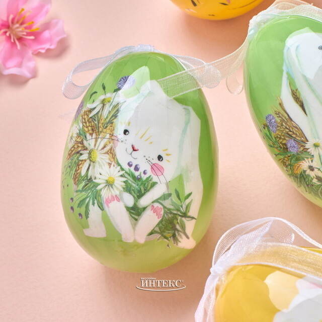 Пасхальные украшения Яйца Счастливая Пасха 8 см, 6 шт Kaemingk (Кейминг)