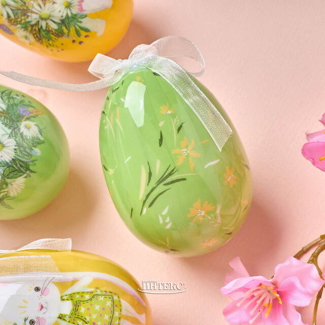 Пасхальные украшения Яйца Счастливая Пасха 8 см, 6 шт Kaemingk (Кейминг)