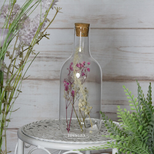 Декоративная бутылка Fleurs de Provence: Lilac 17 см, стекло Kaemingk