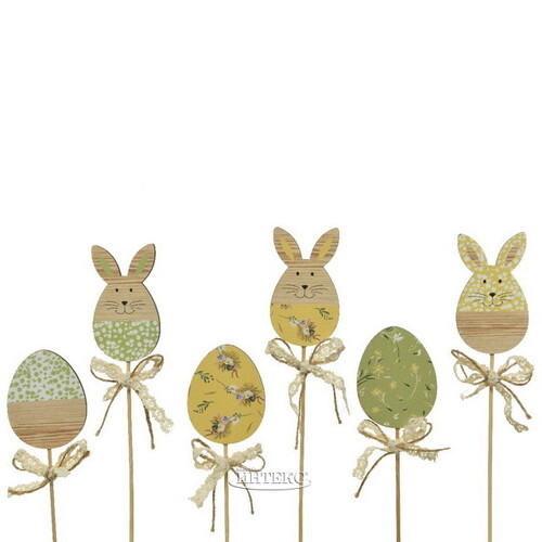 Пасхальные украшения на палочке Easter Style 30 см, 6 шт Kaemingk