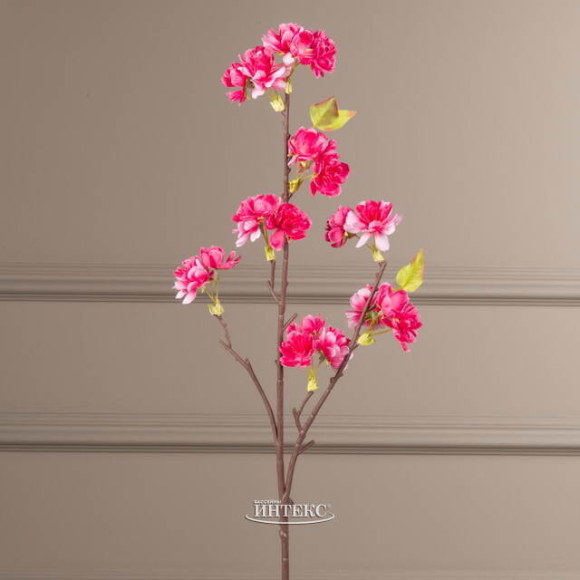Искусственная ветка Цветущий Персик 76 см фуксия Kaemingk (Кейминг)