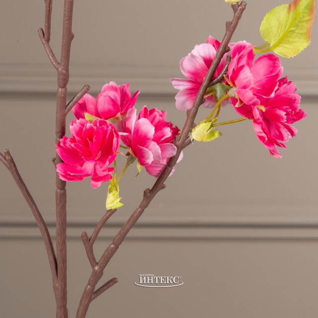 Искусственная ветка Цветущий Персик 100 см фуксия Kaemingk (Кейминг)