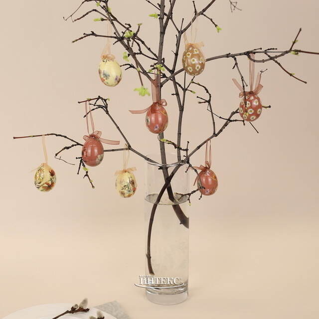 Пасхальные украшения Яйца Пасхальный Этюд 5 см, 8 шт, подвеска Kaemingk