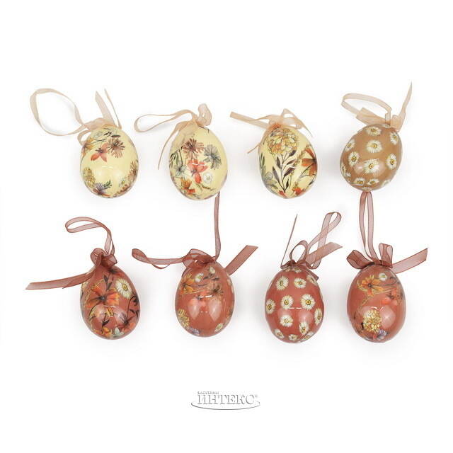 Пасхальные украшения Яйца Пасхальный Этюд 5 см, 8 шт, подвеска Kaemingk