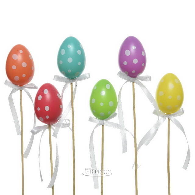Пасхальные украшения Яйца на палочке Easter Twister 6 см, 6 шт Kaemingk