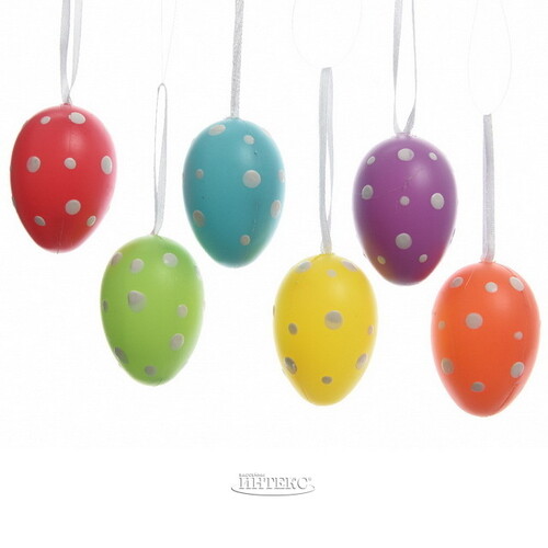 Пасхальные украшения Яйца Colours of Easter 9 см, 6 шт, подвеска Kaemingk