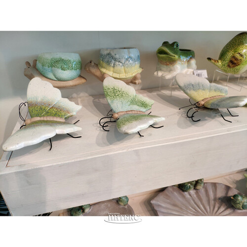 Подвесное садовое украшение Бабочка Джиа 25 см, керамика Kaemingk