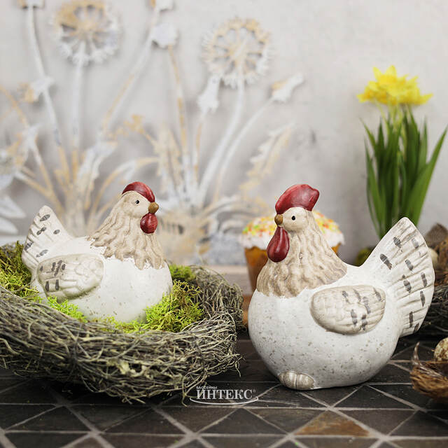 Набор садовых фигур Курочки Лесси и Несси 14 см, 2 шт Kaemingk