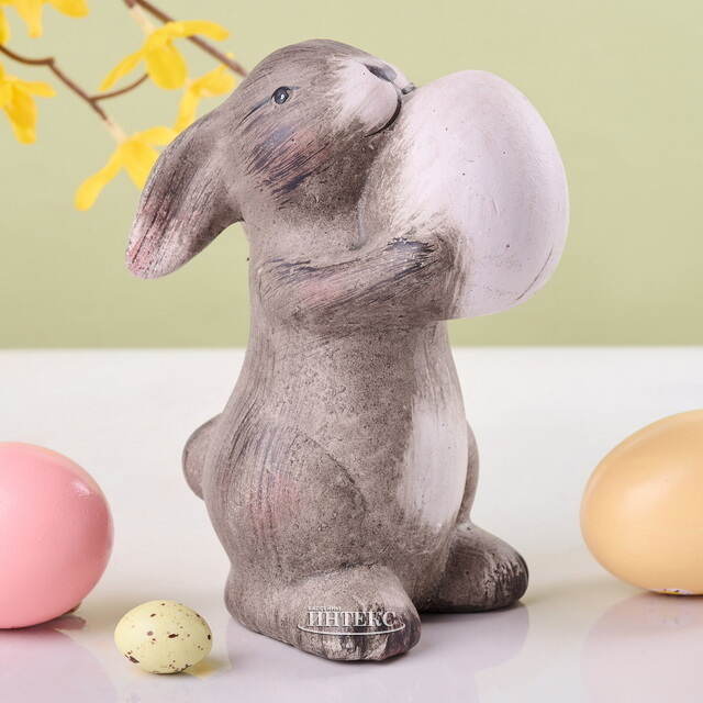 Керамическая садовая фигурка Пасхальный Кролик Данте 14 см Kaemingk (Кейминг)