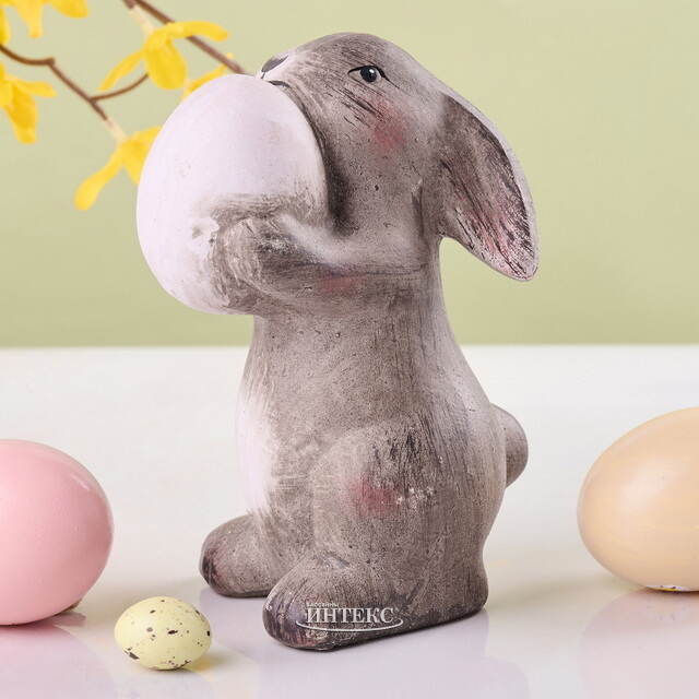 Керамическая садовая фигурка Пасхальный Кролик Данте 14 см Kaemingk (Кейминг)