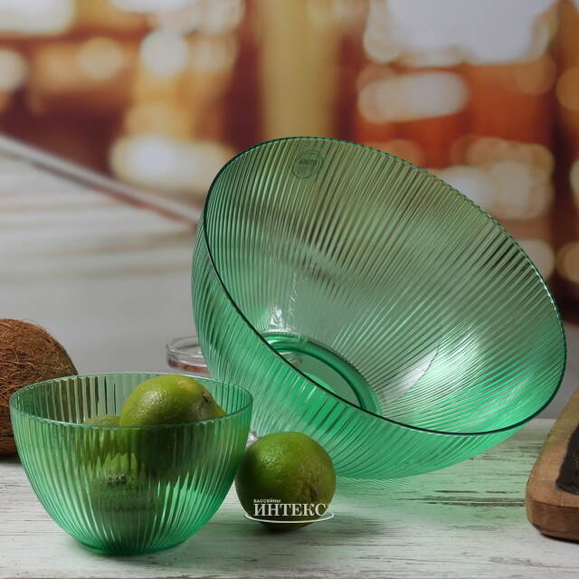 Пластиковый салатник Гранвиль 26*13 см зелёный Kaemingk