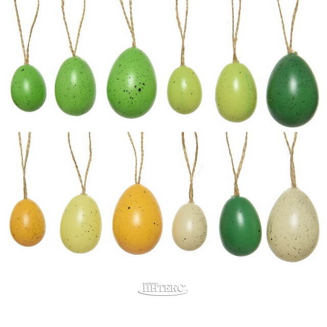 Пасхальные украшения Яйца Весенняя Радость 4-6 см, 12 шт, подвеска Kaemingk (Кейминг)