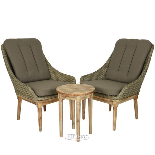 Комплект мебели из искусственного ротанга Марсель: 1 столик + 2 кресла Kaemingk