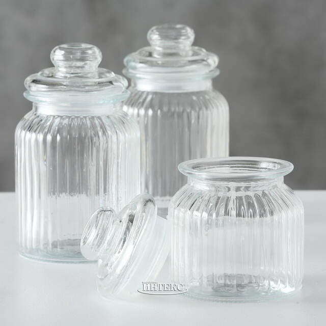Набор стеклянных баночек для хранения Тибурсио 15-23 см, 3 шт Boltze