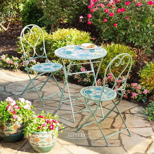 Комплект садовой мебели с мозаикой Ривьера: 1 стол + 3 стула Kaemingk