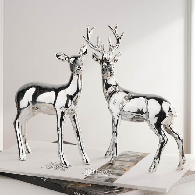 Набор декоративных фигурок Олени - Семейство Тобиа 23 см, 2 шт Boltze