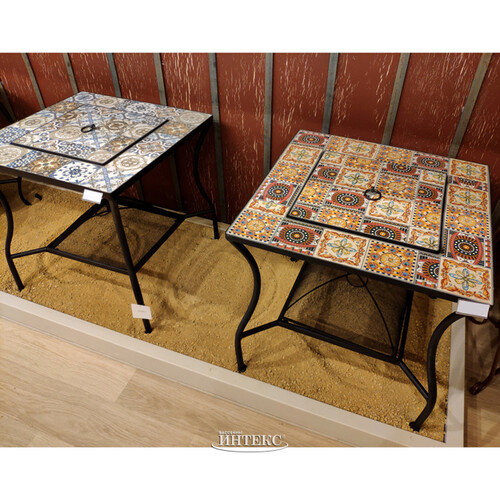 Стол для костра с мозаикой Гран Тулуз 55*55 см, металл Kaemingk