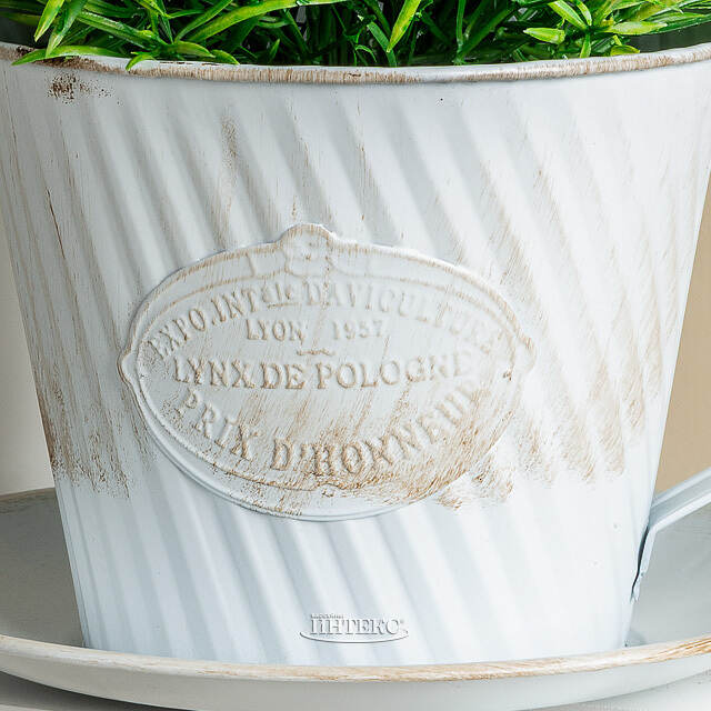 Декоративное кашпо для цветов Чашка Весенний Прованс 23*20 см, металл Kaemingk