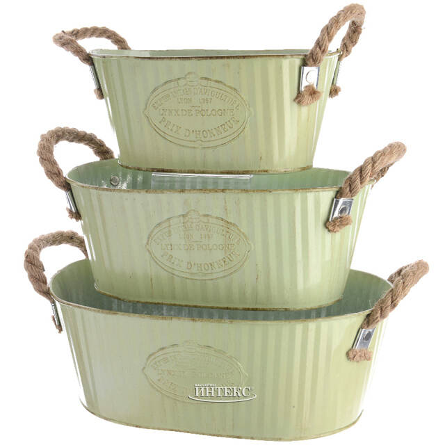 Металлические кашпо для цветов Осенний Прованс 21-30 см, 3 шт Kaemingk