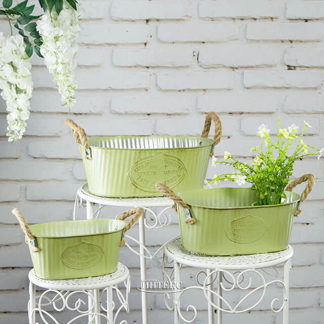 Металлические кашпо для цветов Осенний Прованс 21-30 см, 3 шт Kaemingk