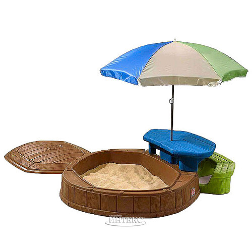 Песочница со столиком и зонтиком, 169*143*178 см Step2