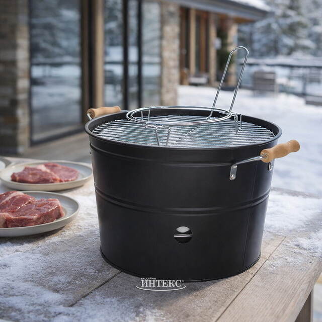 Мангал для барбекю Флэт Айрон 40*33 см черный Kaemingk