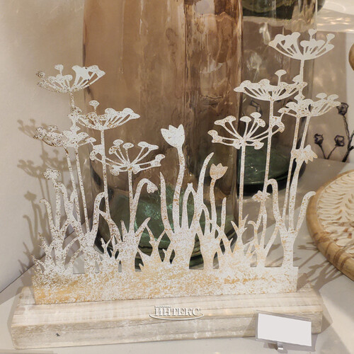 Интерьерное украшение Орлеанские Цветы 30*30 см на деревянной подставке Kaemingk