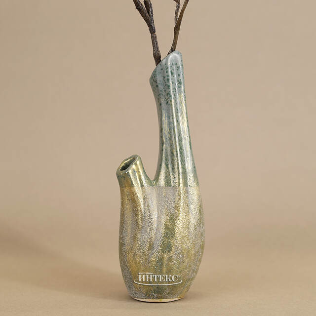 Керамическая ваза Портела 21 см зеленая Kaemingk (Кейминг)