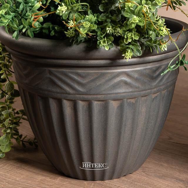 Набор декоративных кашпо Фарнезе 27-34 см серый, 2 шт, пластик Kaemingk