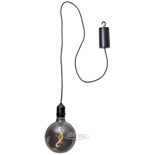 Подвесной светильник-шар McGonagall Grey 18*11 см с филаментной LED лампой, на батарейках, IP44 Star Trading